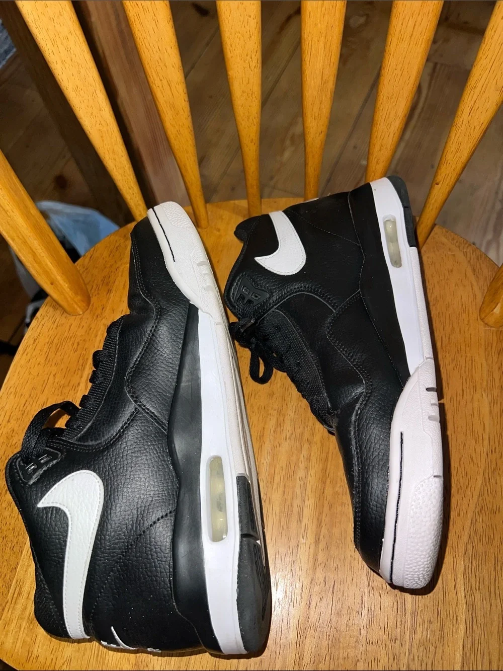 Nike Flight Legacy Black White Leather Sneakers BQ4212-002 Men’s Size US 10.5